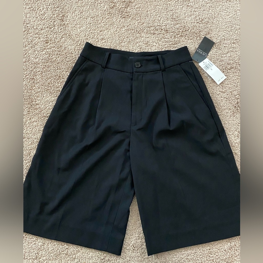 Lauren Ralph Lauren Womens Black Pleated Georgette Shorts